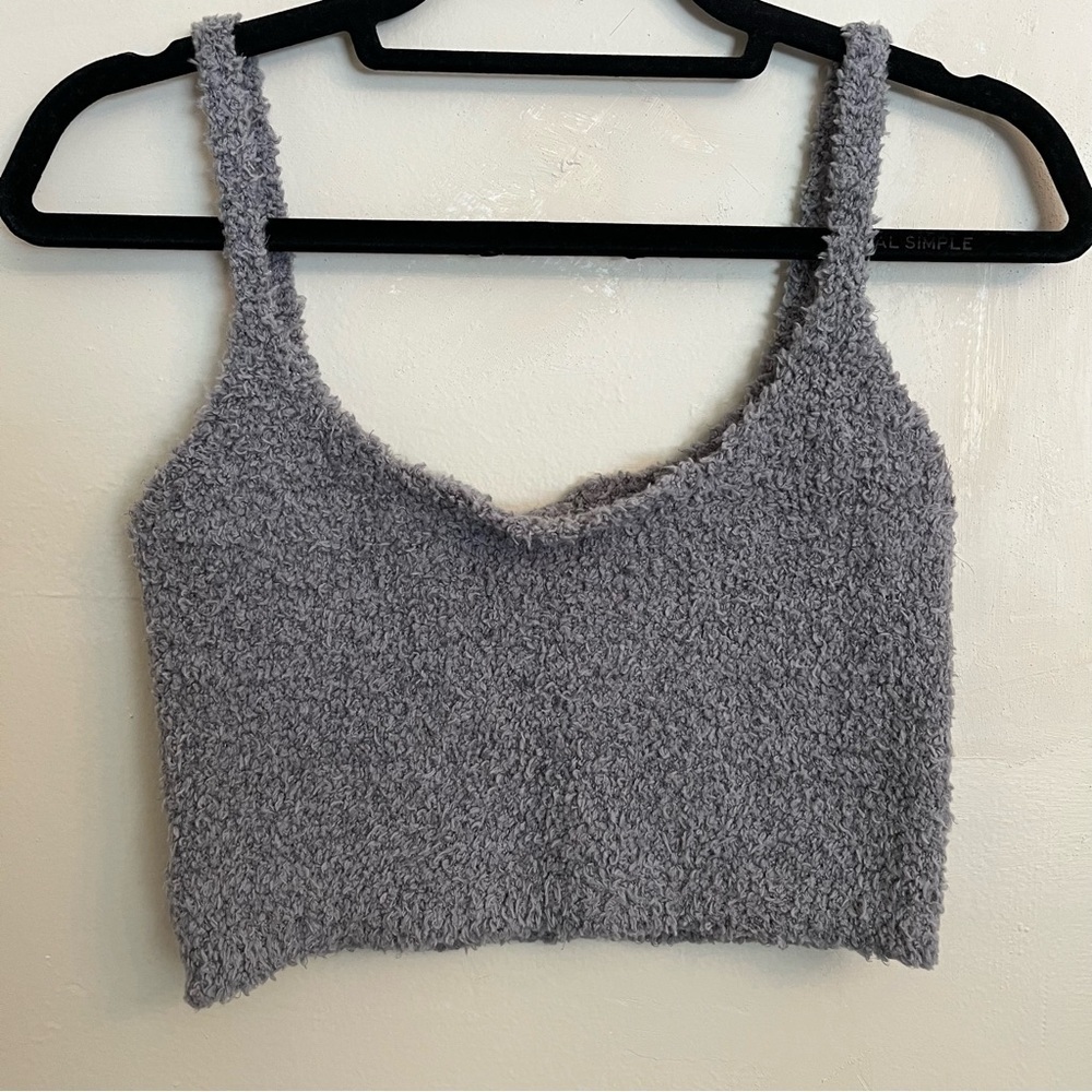 Skims Kim Kardashian Cozy Knit Bralette Smoke Size L XL